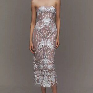 Helsi Catherine Strapless Sequin Column Midi Dress NWT. Size XS